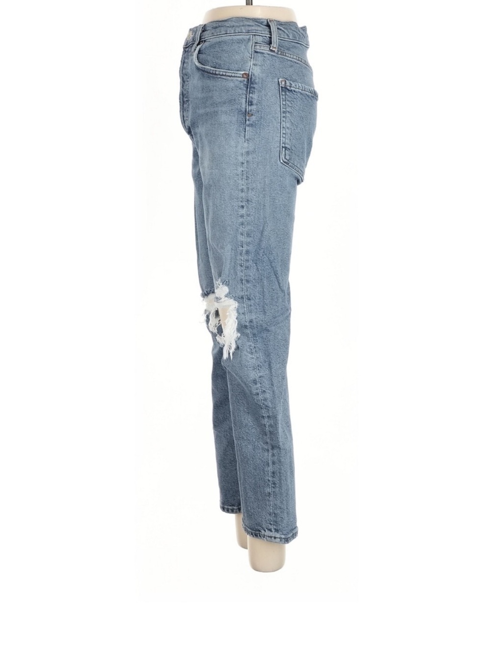 AGOLDE Riley High Rise Straight Crop Jeans 25 Distressed Light Wash Denim - Picture 5 of 7